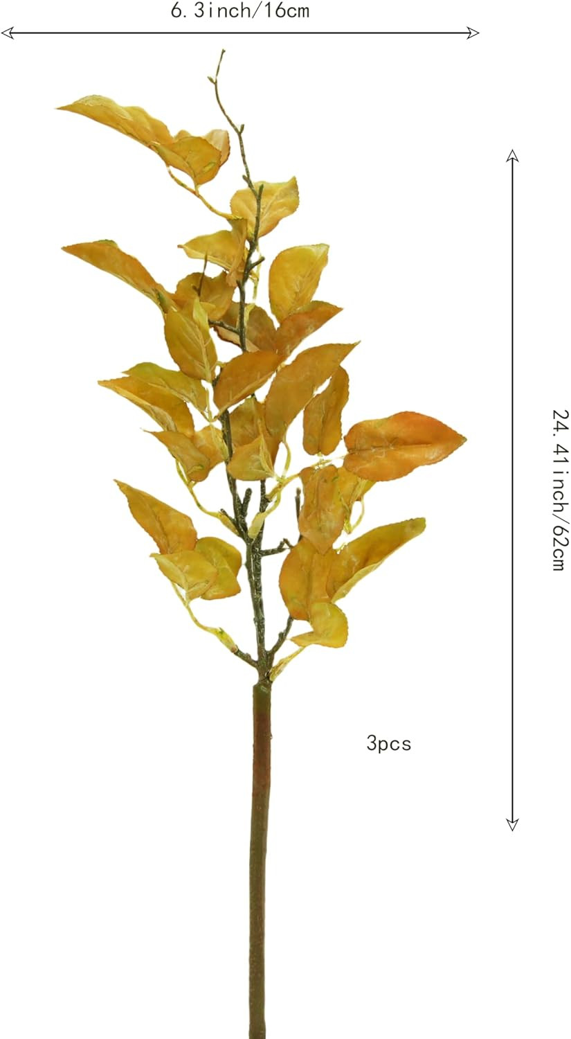 3pcs Artificial Fall Branches Fake Silk Roses Stems Bulk Fall Floral for Autumn Festival Home Tab... | Amazon (US)