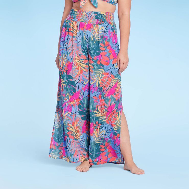 Women's Smocked Waist Side Slit Cover Up Pants - Kona Sol™ | Target