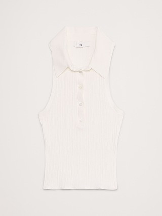 Crinkle Knit Sleeveless Polo | Banana Republic (US)