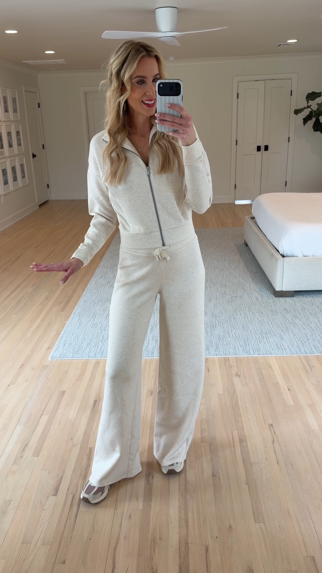 The most flattering @Spanx air essentials set!! New oatmeal color is gorgeous!! I have an XS in the top and a small tall in the pants  