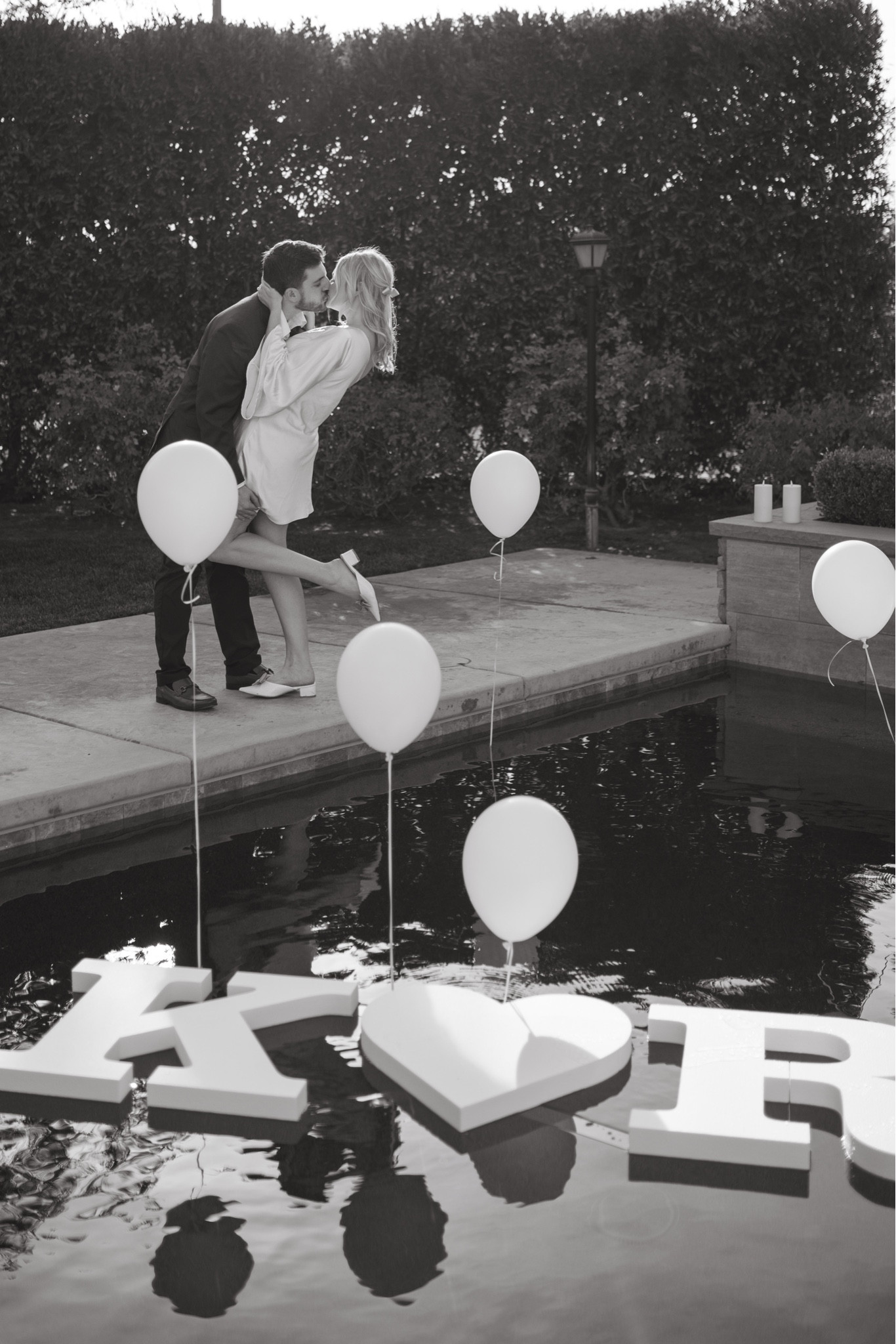 engagement photos and party decor