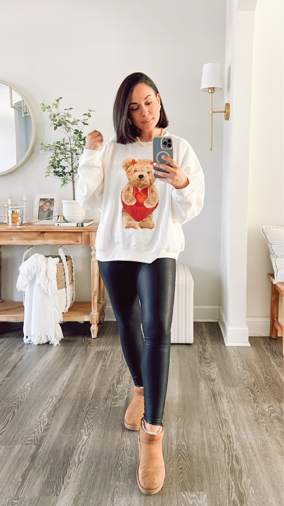 Valentine’s Day comfy outfit. Lounging outfit. Cold weather outfit. Wearing XL for oversized look. 

#LTKMidsize #LTKSeasonal