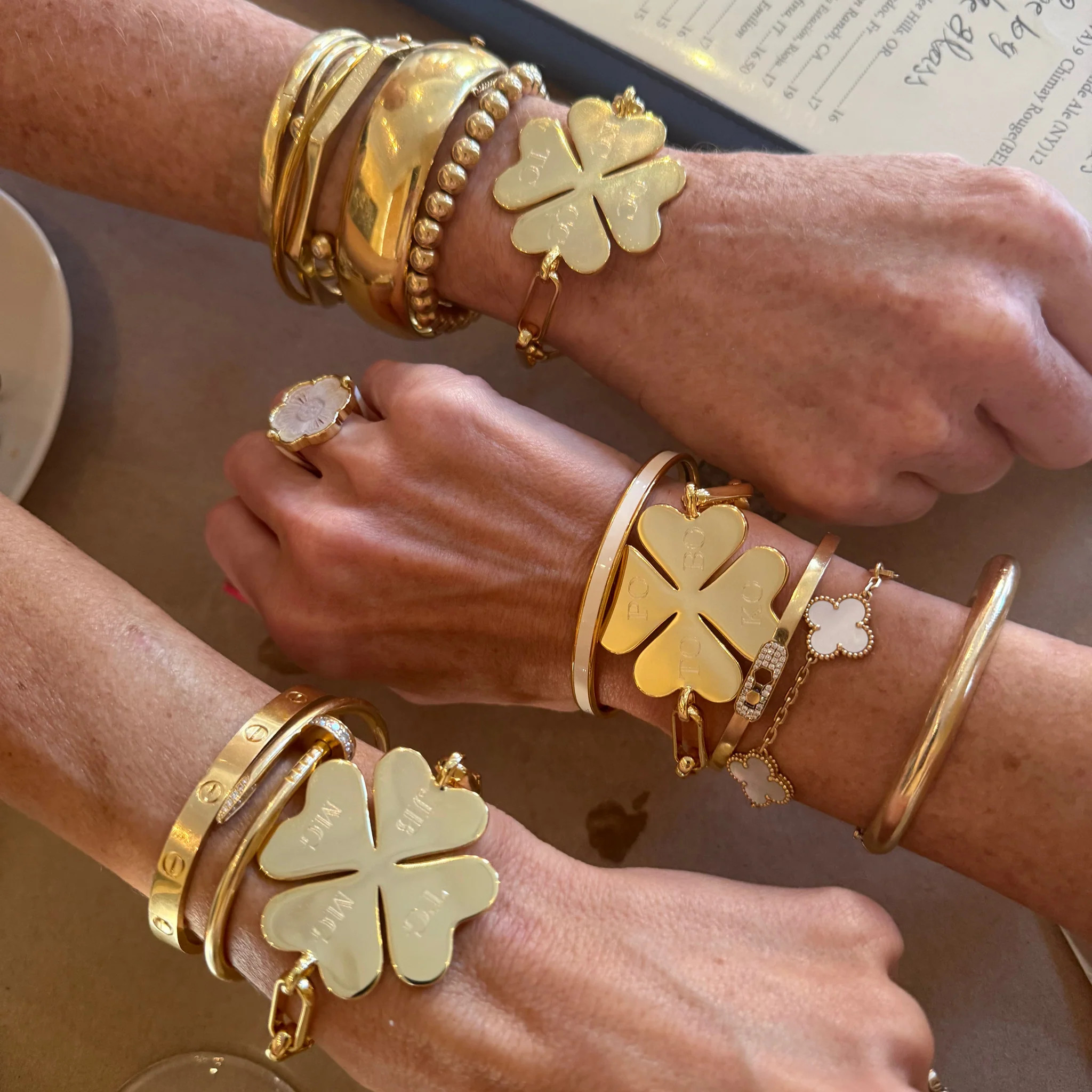 Four-Leaf Clover Personalized Bracelet | Monogram Mary