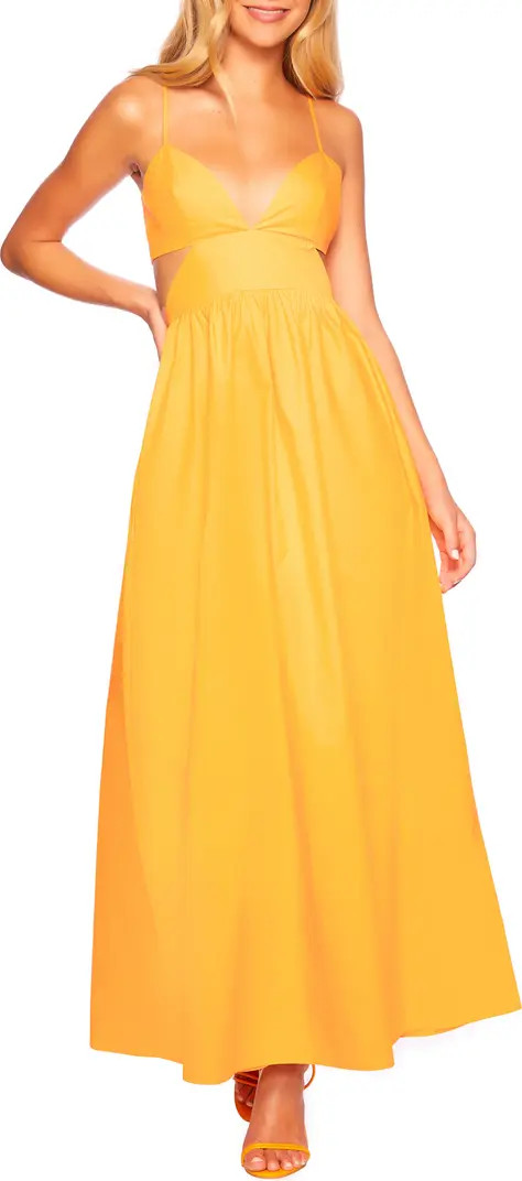 Susana Monaco Cutout Cotton Poplin Maxi Sundress | Nordstrom | Nordstrom