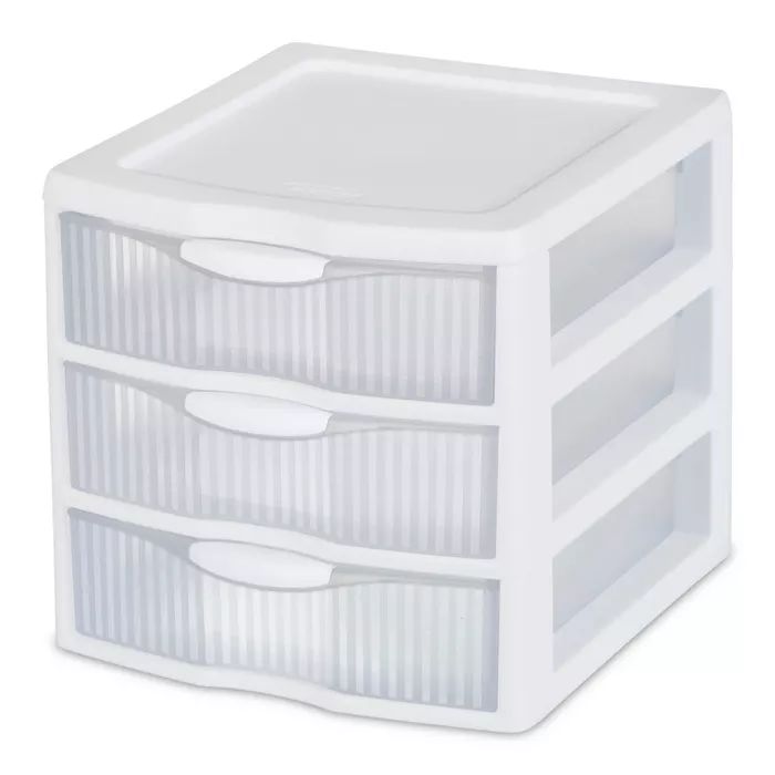Sterilite 3 Drawer Small Countertop Unit with Drawers Clear/White | Target
