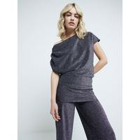 River Island Metallic Ghost Top - Black | Very (UK)