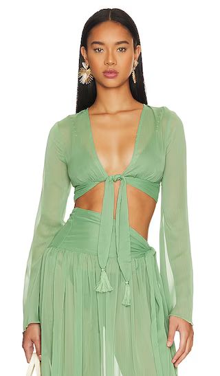 Ina Crop Top in Olive | Revolve Clothing (Global)