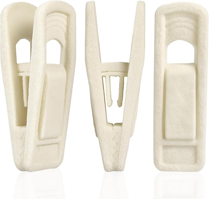 24 Pack Velvet Hanger Clips for Velvet Hangers, Beige | for Pants, Skirts, Baby Clothes | Amazon (US)
