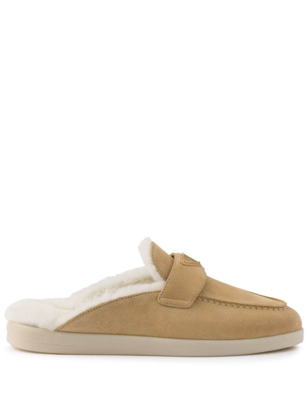 Prada shearling mules - Neutrals | Farfetch Global