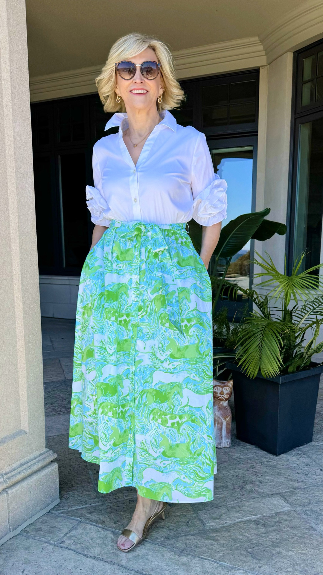 There’s just something about a little pop of green that instantly lifts my mood 💚

I’m wearing this beautiful dress from Lilly Pulitzer and I love how easy and breezy it feels—perfect for sunny days when you still want to look put together without trying too hard. The crisp white top paired with this playful print is such a fresh combo, and it moves so beautifully when you walk.

This is one of those outfits that makes you feel effortlessly confident the moment you put it on… and honestly, we all need more of that ✨

#LTKSeasonal #LTKOver40 #LTKgrwm