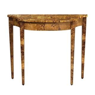 Chester 36 in. Brown Specialty Wood Traditional Burl Console Table 32 in. H x 36 in. W x 12 in. D | The Home Depot