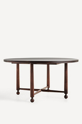 Roma Round 60" Oak Wood Dining Table | Anthropologie (US)
