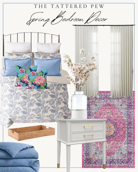 Spring bedroom decor from our master bedroom! 

Spring pillows, nightstand, spring flower, color block vase, sliding bedding, floral duvet set, curtains, spring area rug  

#LTKSeasonal #LTKhome #LTKfindsunder100