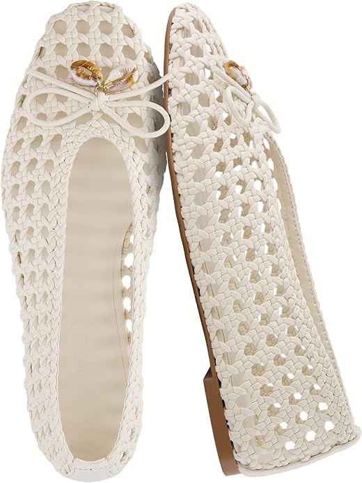 CUSHIONAIRE Witty Hand Woven Ballet Flats for Women, Comfortable Pointed Toe Flat Shoes with Bow ... | Amazon (US)