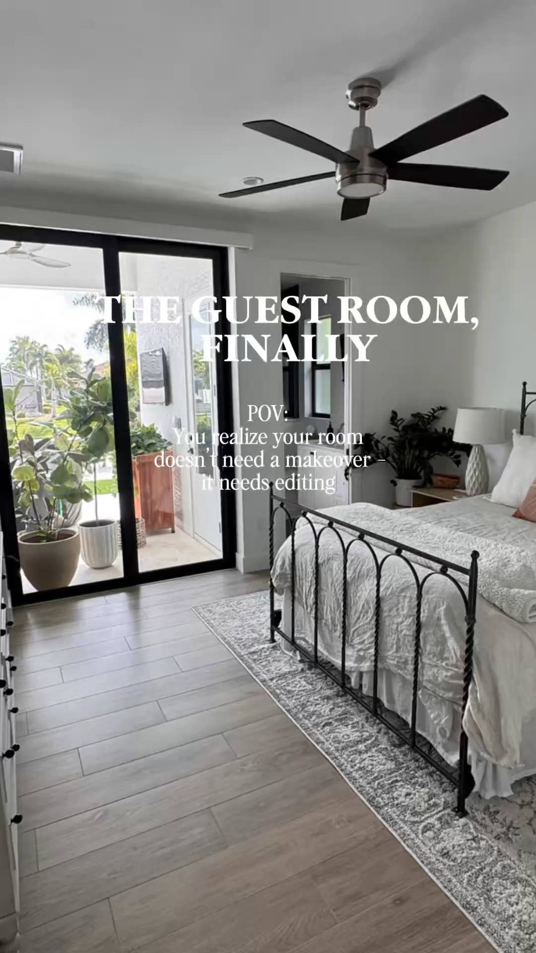 My edit list for this room: 

1. Warmer and softer rug (mine is a 6x9) 
2 Hung the mirror so it looks more intentional 
3. Simple but useful styling items (local guide books, books that hint at the coastal lifestyle we live) 
4. A bench to make this room feel like home for guests and a place to lay things on during their stay

#LTKHome