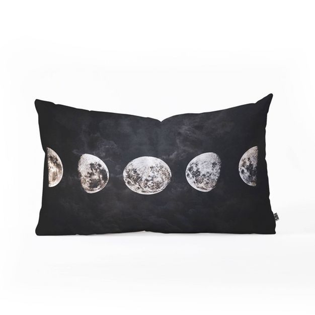 14"x23" Emanuela Carratoni Mystery Moon Lumbar Throw Pillow Black - Deny Designs | Target