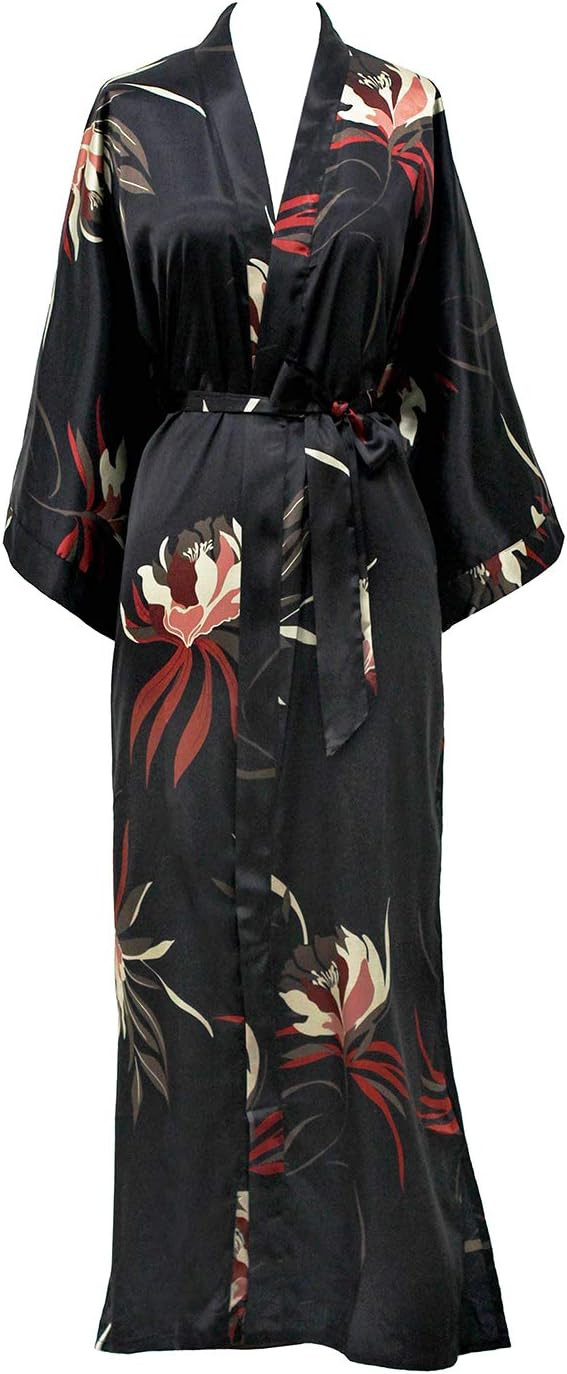 KIM+ONO Satin Long Kimono Robe for Women | Amazon (US)