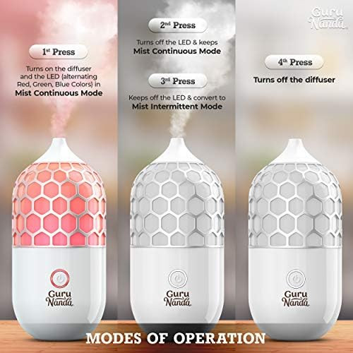 GuruNanda Essential Oil Diffuser- 90ml Honeycomb Aromatherapy Ultrasonic Diffuser, Cool Mist Humidif | Amazon (US)