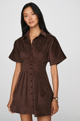 Tobie Corduroy Mini Shirtdress | Anthropologie (US)