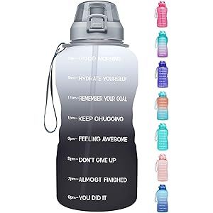 Fidus Large 1 Gallon/128oz Motivational Water Bottle with Time Marker & Straw,Leakproof Tritan BP... | Amazon (US)