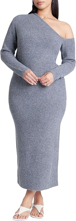 ELOQUII Women's Plus Size Off Shoulder Sweater Dress | Amazon (US)