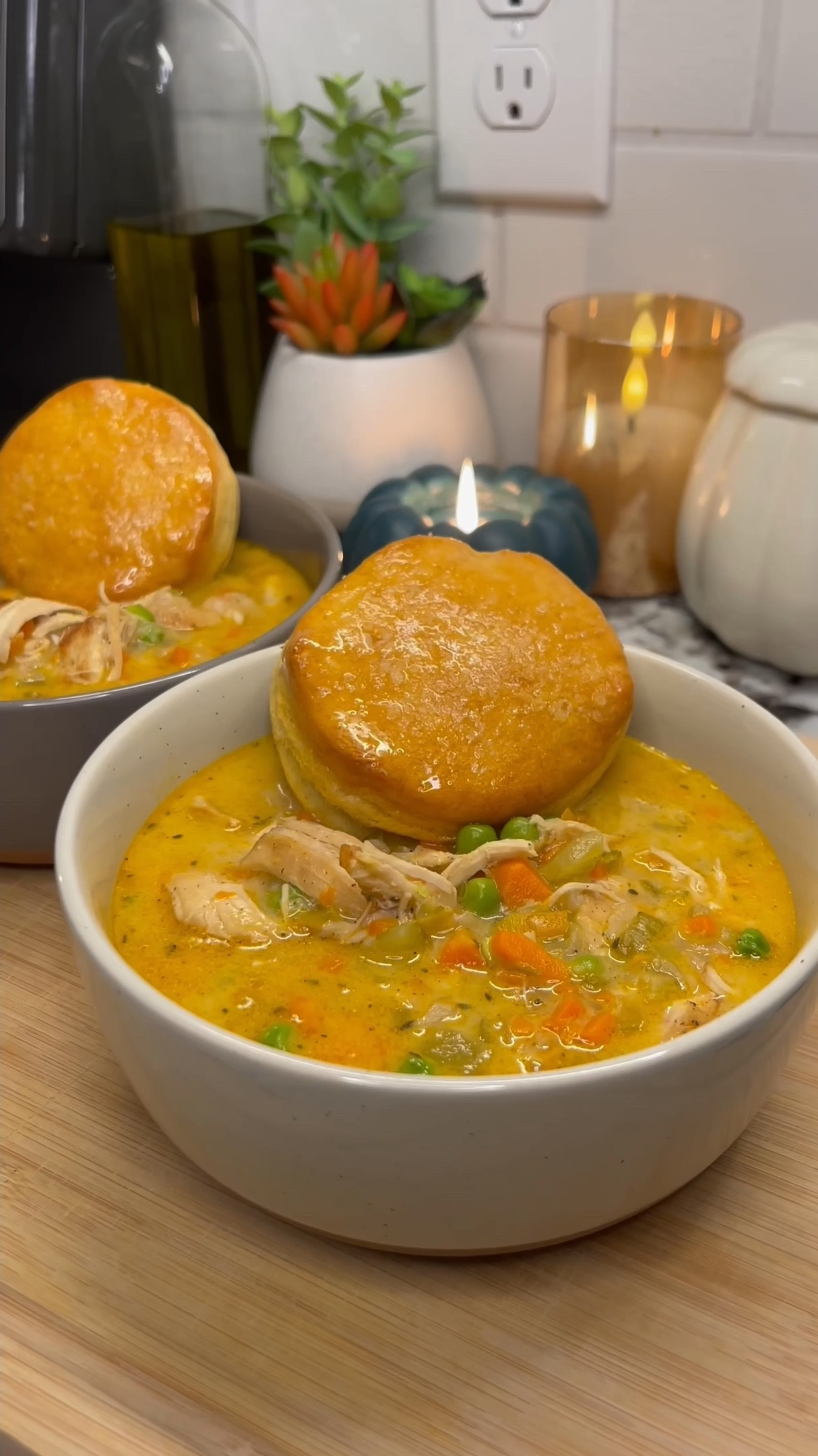 chicken pot pie soup is one of my favorite comfort meals 🍗🥧🥕a lighter version of the classic and just as tasty- enjoy with some buttered biscuits!

linked all my favorite kitchen essentials used so you can make it too! all made in one pot for easy cleanup!

Ingredients:
- 1 lb chicken breast (season generously with paprika, garlic powder, onion powder, salt & pepper)
- 1-2 tsp olive oil
- 2 large carrots, chopped finely
- 4 celery stalks, chopped finely
- 1 yellow onion, diced finely
- 5-6 cloves garlic, minced
- 1 tbsp freah thyme, chopped
- 2 tbsp olive oil
- 2 tbsp butter
- 2 tbsp flour
- 5 cups chicken broth (use less for a thicker soup)
- 3/4 cup 2% milk
- 1/4 cup heavy cream
- 1 cup frozen peas
- salt & pepper to taste
- bicuits

#LTKHome #LTKSeasonal #LTKFamily