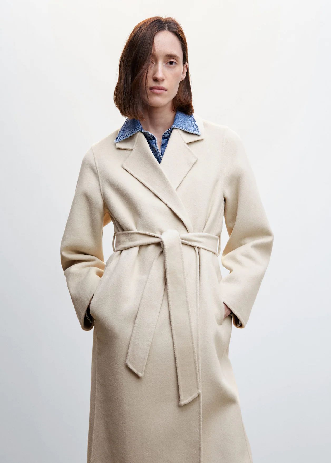 Belt handmade coat -  Women | Mango USA | MANGO (US)