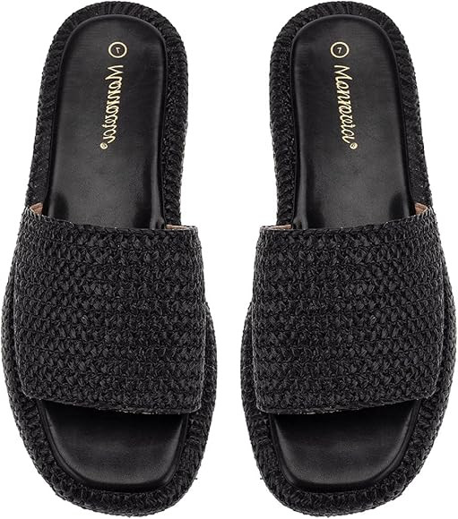 Monrovia Platform Sandals Women, Wedge Espadrilles Brown Beach Sandals, Comfortable Wide Width Su... | Amazon (US)