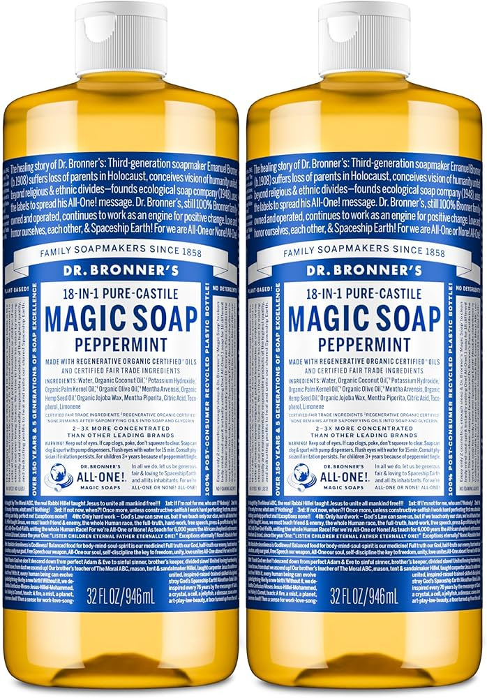 Dr. Bronner's Pure-Castile Magic Liquid Soap- Made with Regenerative Organic Oils- For Body, Face... | Amazon (US)