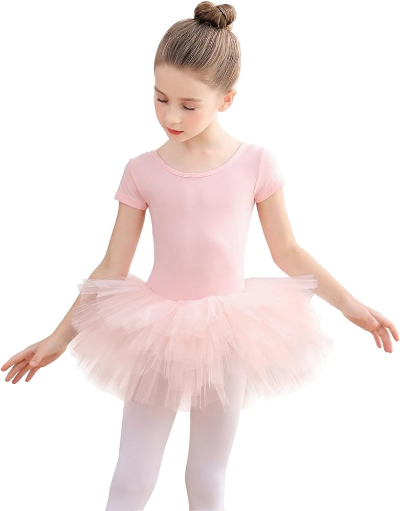 EASTBUDDY Ballet Dress for Girls,Toddler Dance Leotard with Tutu Skirt Short/Long Sleeve Ballerin... | Amazon (US)