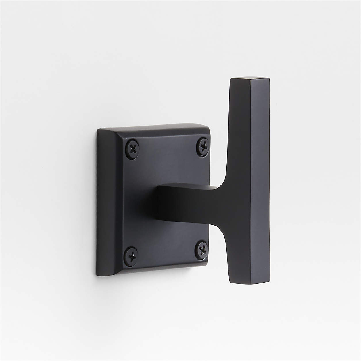 Square Edge Matte Black Bathroom Towel Hook + Reviews | Crate & Barrel | Crate & Barrel