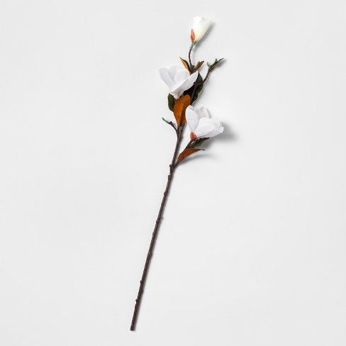 28" Artificial Magnolia Flower Stem White/Green - Threshold™ | Target