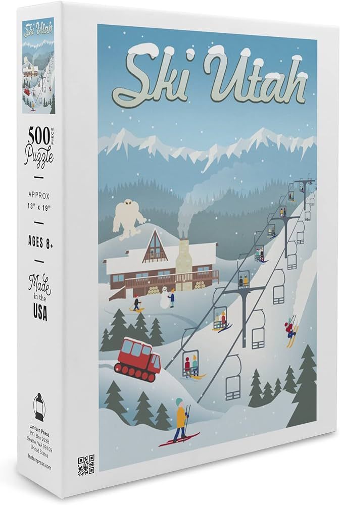 Ski Utah, Retro Ski Resort (19x27 inches, Premium 500 Piece Jigsaw Puzzle for Adults and Family, ... | Amazon (US)
