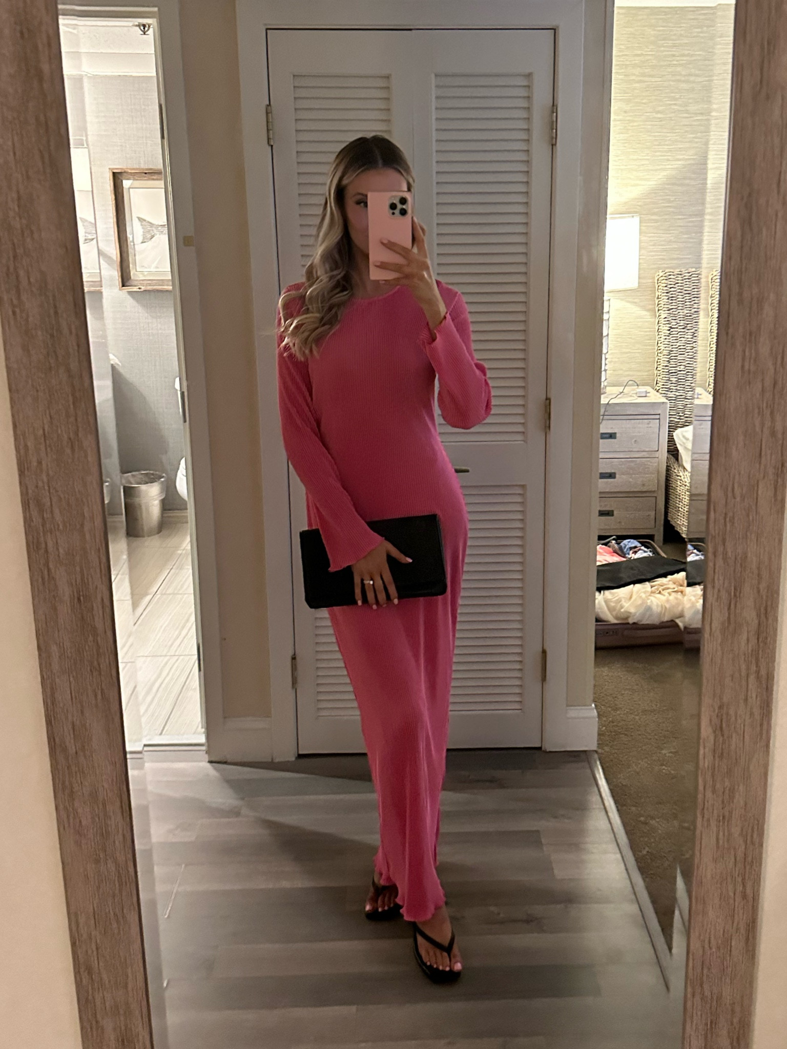 Late summer long sleeve wedding guest dress, fall event dress, baby shower dress, bridal shower dress, vacation maxi dress,  resort dress, transitional pink maxi dress, long sleeve light weight versatile dress 💕

#LTKSeasonal #LTKunder50 #LTKwedding