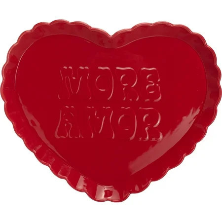 Way to Celebrate 1pk Red Ceramic Heart Serving Tray | Walmart (US)