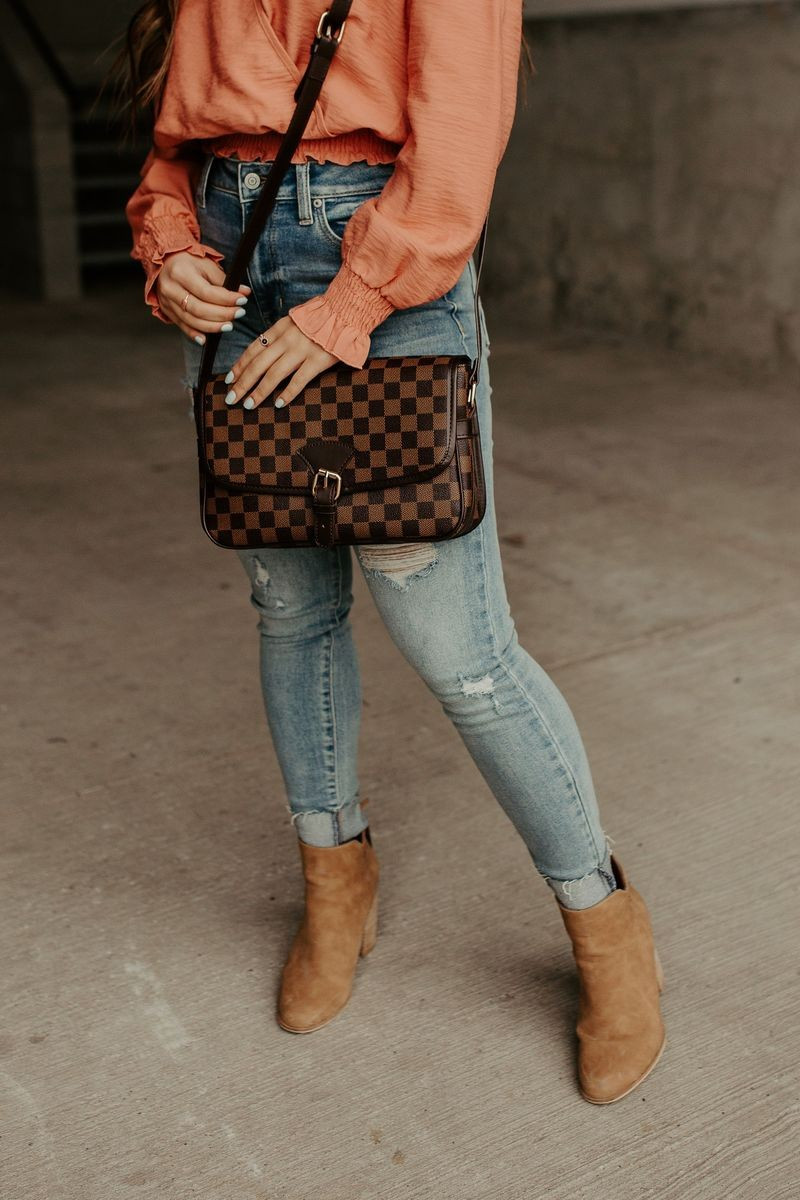 Checked In Purse - Brown | Mindy Mae's Market