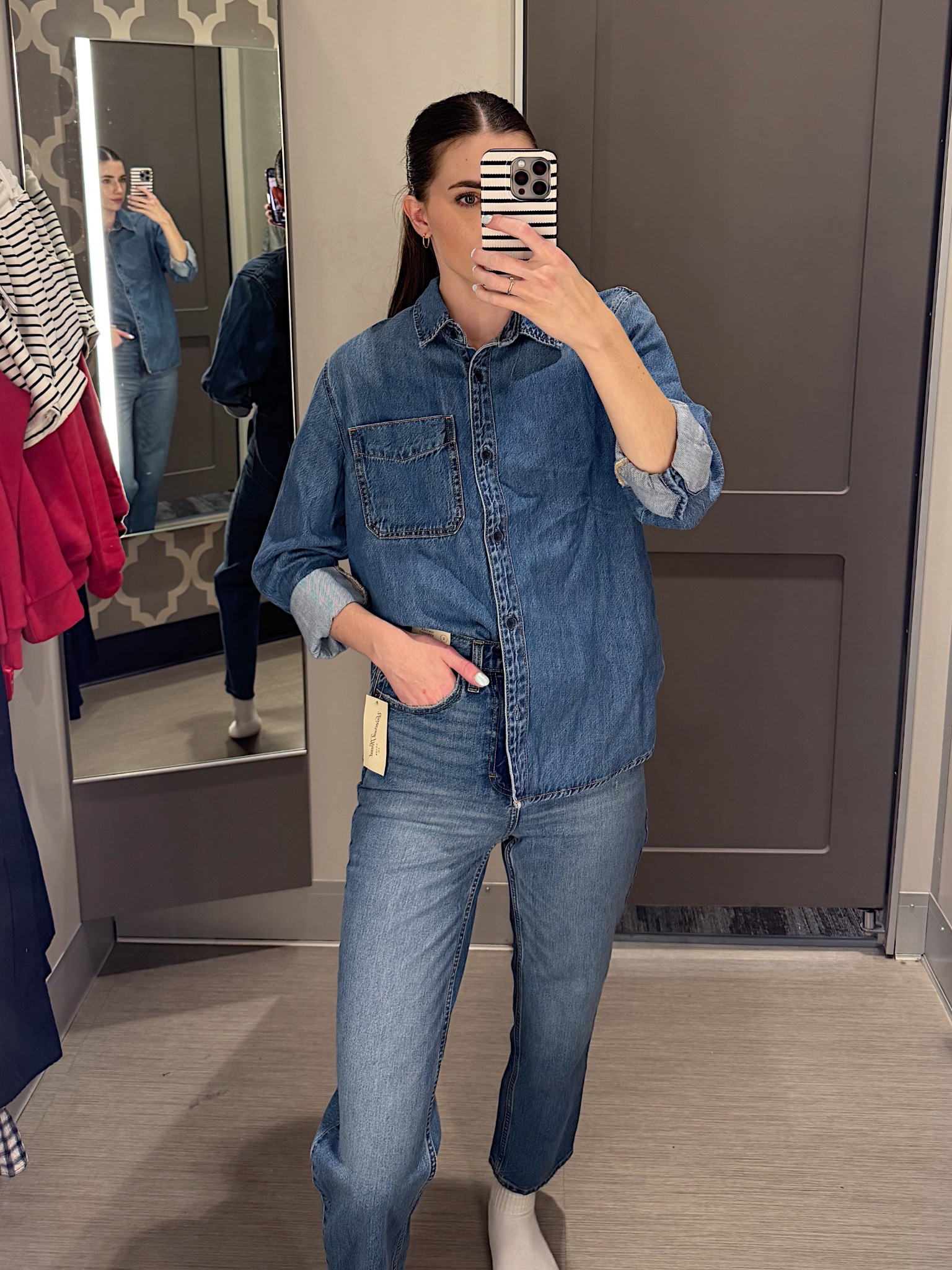 A denim shirt is always a staple! Loved this Target one but would definitely size up a few sizes for a more oversized fit.

#target #targetfinds #springoutfitinspo

#LTKSeasonal #LTKTall
