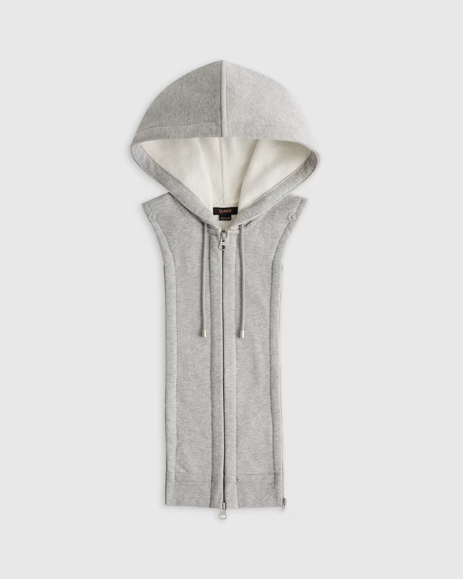 Organic Heavyweight Fleece Hoodie Blazer Insert in Heather Grey | Quince