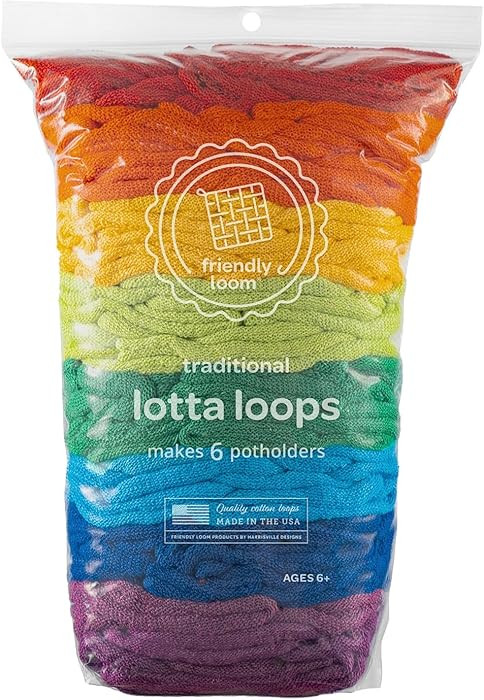 Friendly Loom Quality Cotton Weaving Loops in Rainbow Colors – 7” Traditional Size | Weave 6 ... | Amazon (US)