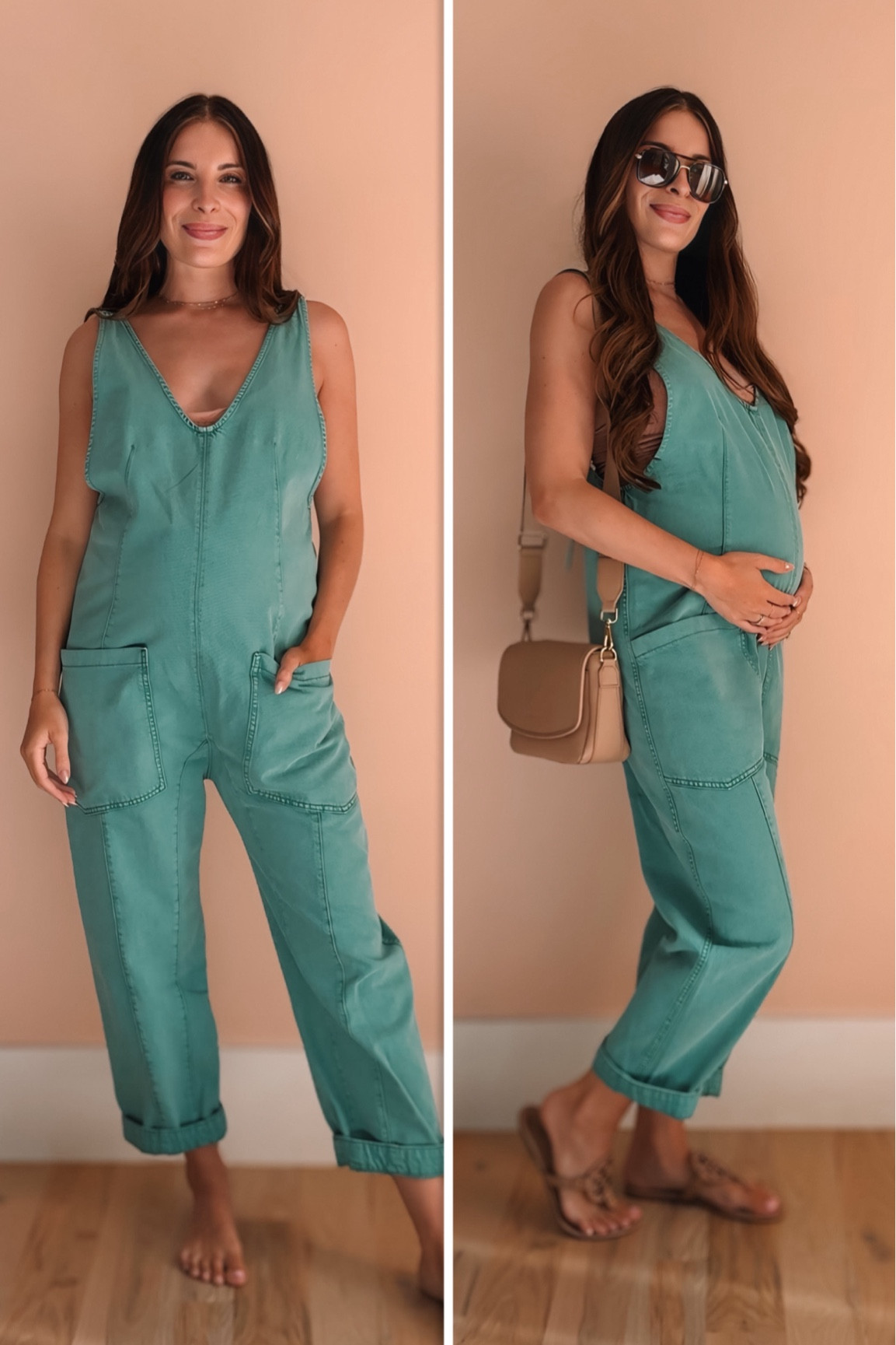 This might be my favorite outfit in my closet to date ••• love that it’s fitting while 30 weeks pregnant! I’m wearing size small from Free People. They have lots of different colors available. I also linked a similar option from Amazon that is half the price! 

Summer outfit, denim onesie, denim jumpsuit, maternity, 30 weeks pregnant, bump style, Tory Burch miller sandals, neutral crossbody bag, Amazon sunglasses, free people green denim jumpsuit

#LTKBump #LTKStyleTip #LTKFindsUnder100