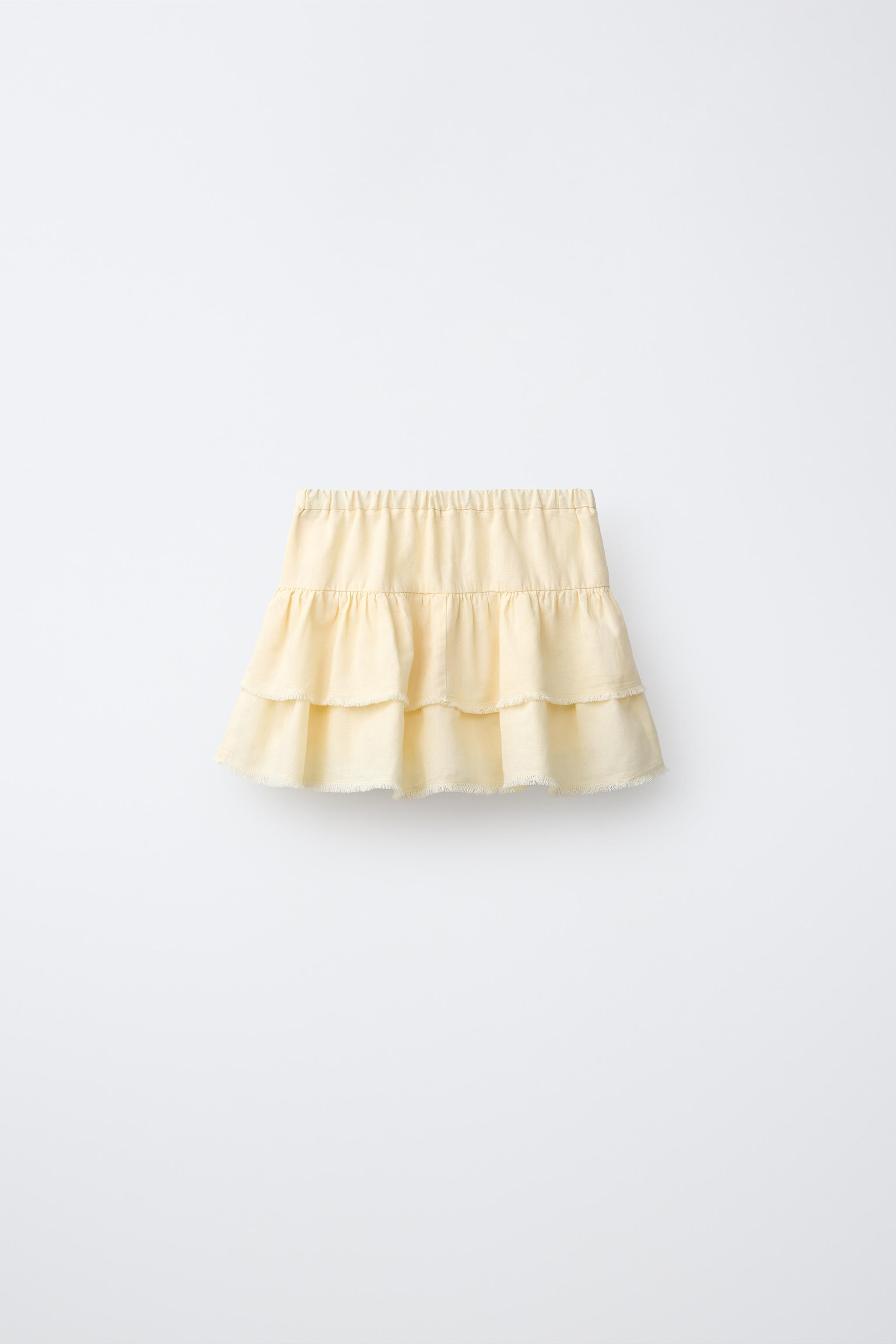 RUFFLED SKORT WITH LACE TRIM | Zara UK