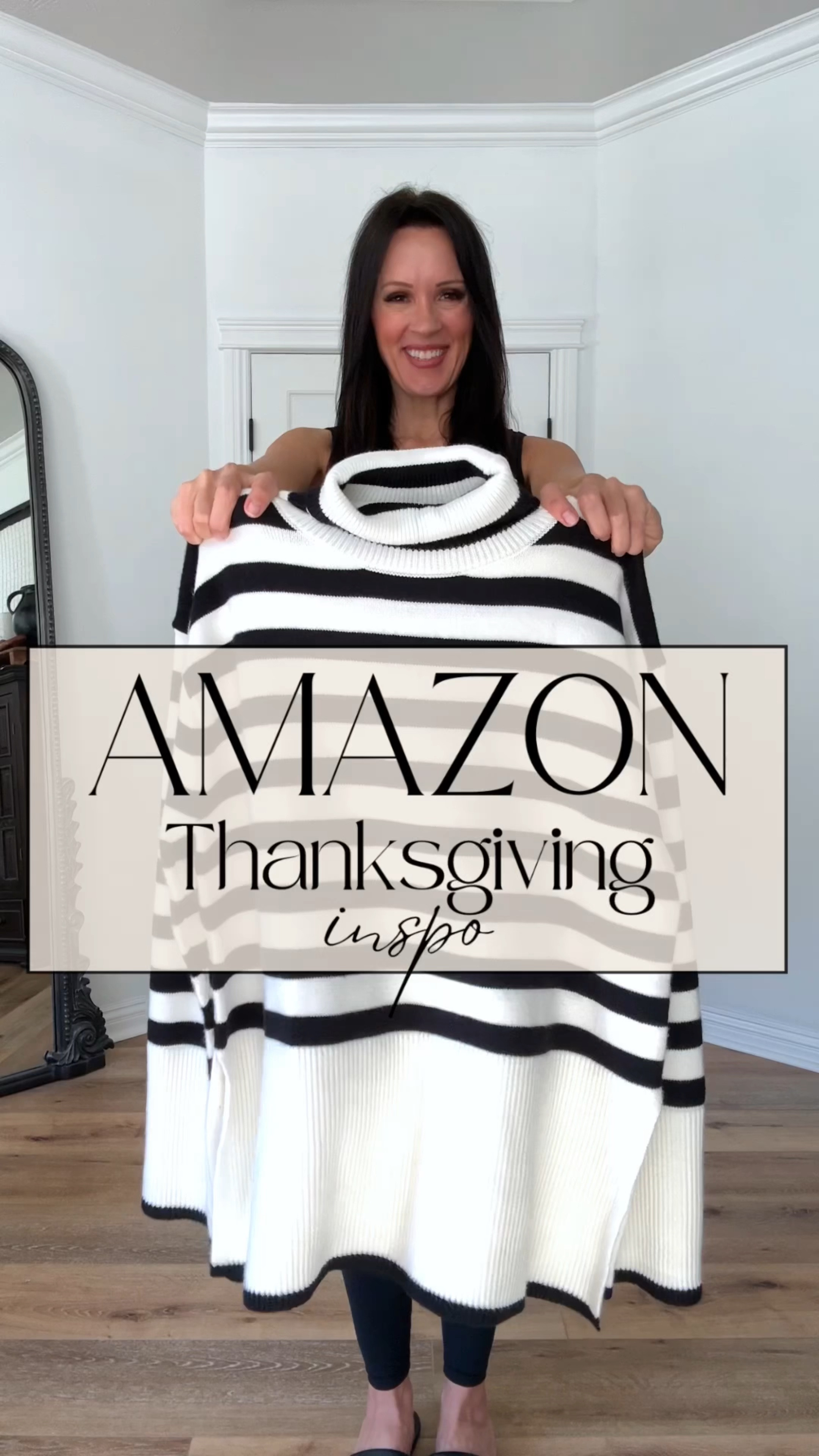 Sharing an easy, elevated, and comfy look for Thanksgiving. This sweater is super comfy but still has an elevated feel. Paired with the comfiest look-for-less Amazon leggings that are amazing quality, and you have a sophisticated look that’s still cozy and lets you eat!

Sizing:
Sweater-recommend sizing up. In medium, could do a large for additional length. 
Leggings-TTS, in medium 
Boots-TTS, linked options. 

Thanksgiving outfit | striped turtleneck sweater | Amazon fashion | crz yoga look for less leggings | black riding boots | Vince Camuto | earrings | casual outfit | fall outfit 



#LTKstyletip #LTKover40 #LTKfindsunder50