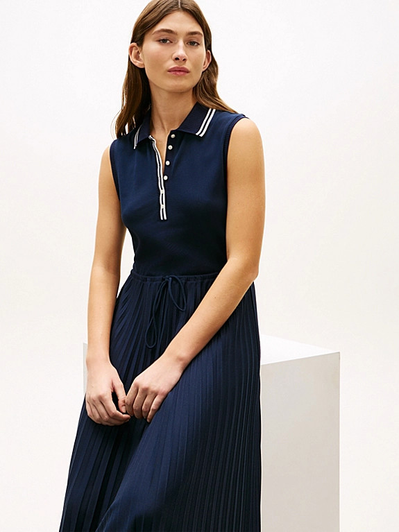 1985 Pleated Sleeveless Midi Polo Dress | Tommy Hilfiger UK