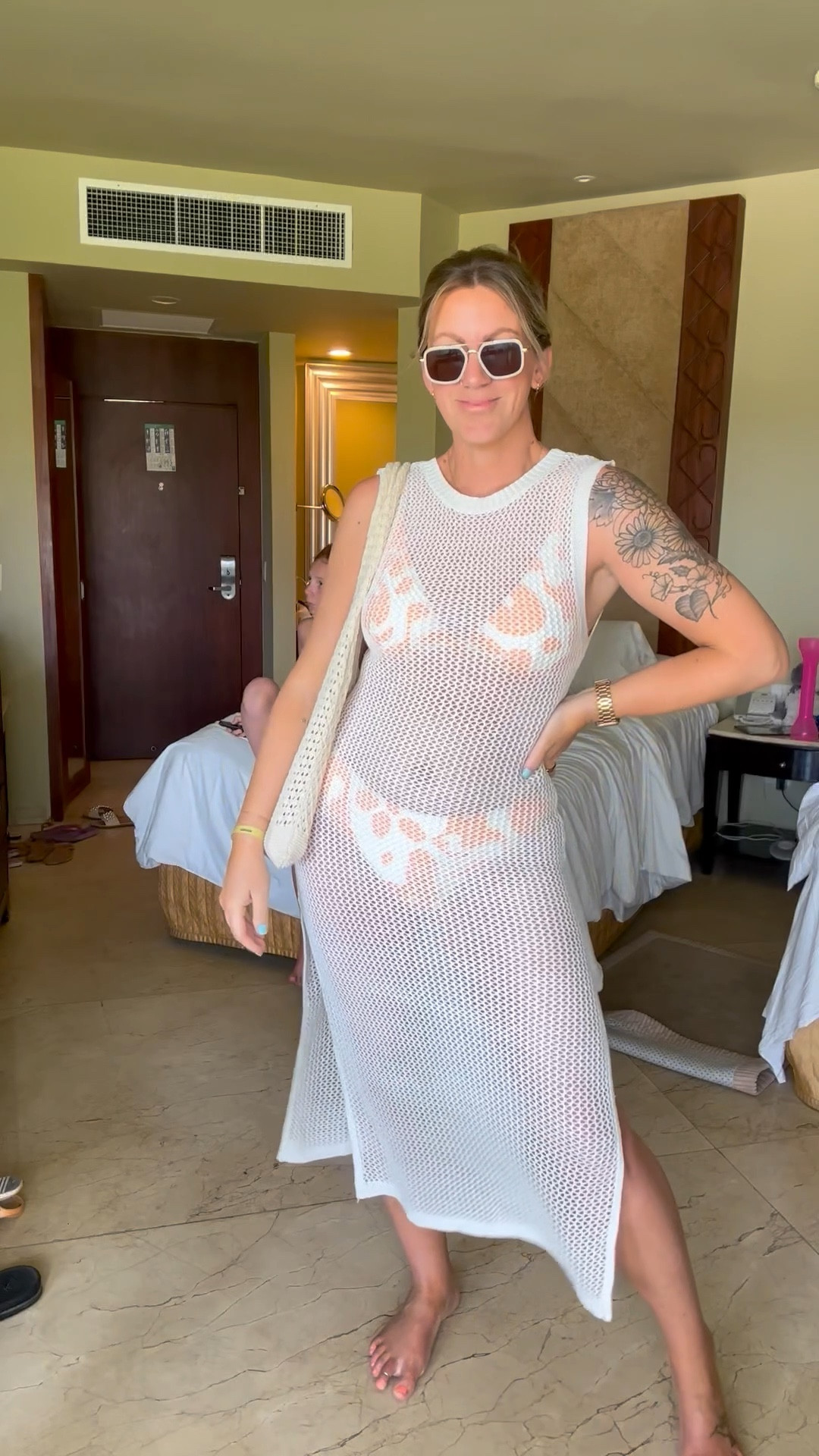 Swimsuit is a large, fits tts. Bottoms are a higher rise but also a high leg and a little cheeky (not much) Coverup is also a large

tall mom, midsize, spring break, pool, beach, Mexico 

#LTKTravel #LTKMidsize #LTKSwim