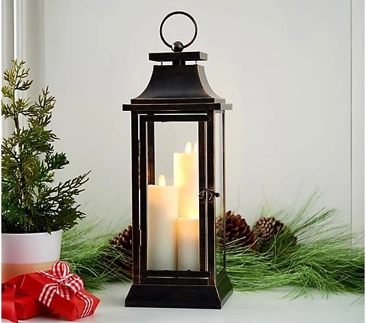 Luminara 16: Heritage Tri-Candle In/Out Lantern Outdoor Lantern | QVC