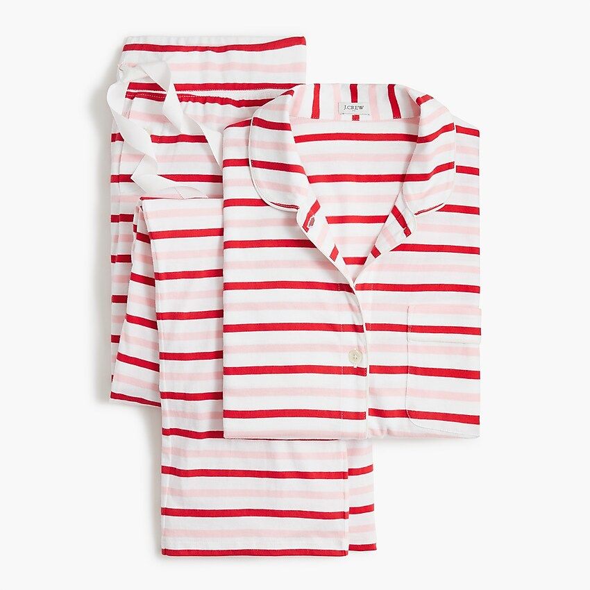 Petite striped knit pajama set | J.Crew Factory