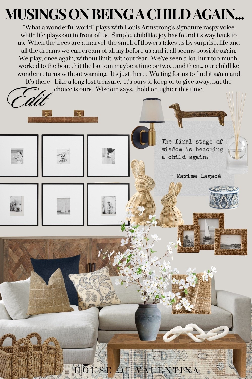 “What a wonderful world” plays with Louis Armstrong’s signature raspy voice while life plays out in front of us.  Simple, childlike joy has found its way back to us.  When the trees are a marvel, the smell of flowers takes us by surprise, life and all the dreams we can dream of all lay before us and it all seems possible again. We play, once again, without limit, without fear.  We’ve seen a lot, hurt too much, worked to the bone, hit the bottom maybe a time or two... and then... our childlike wonder returns without warning.  It’s just there.  Waiting for us to find it again and It’s there-  Like a long lost treasure.  It’s ours to keep or to give away, but the choice is ours.  Wisdom says... hold on tighter this time.

#LTKdayinmylife #LTKselfcare #LTKHome