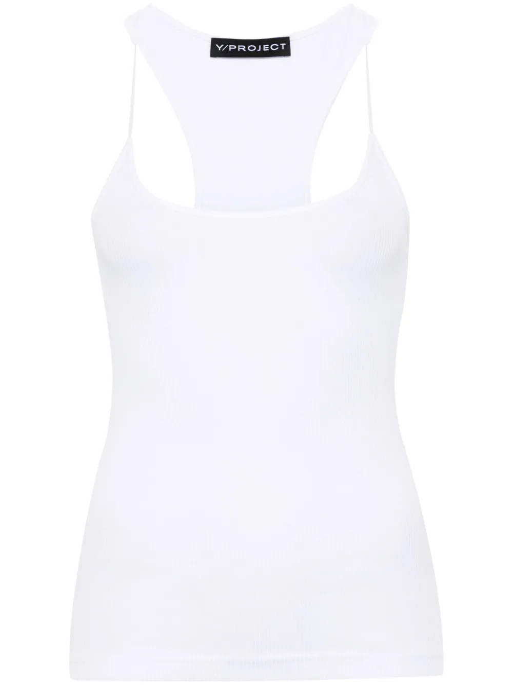 invisible-strap ribbed top | Farfetch Global