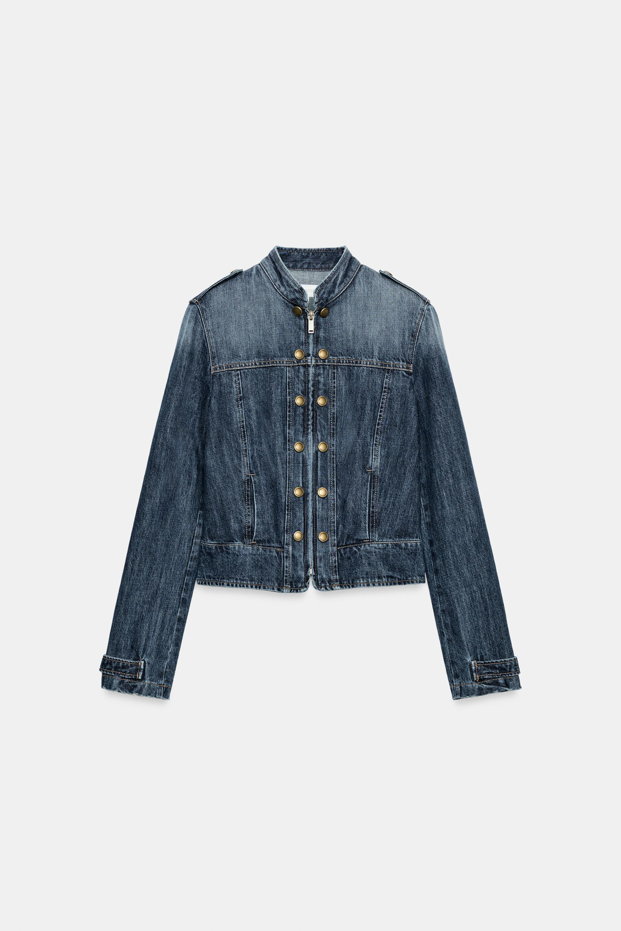 TRF DENIM JACKET WITH BUTTONS AND TABS | Zara US