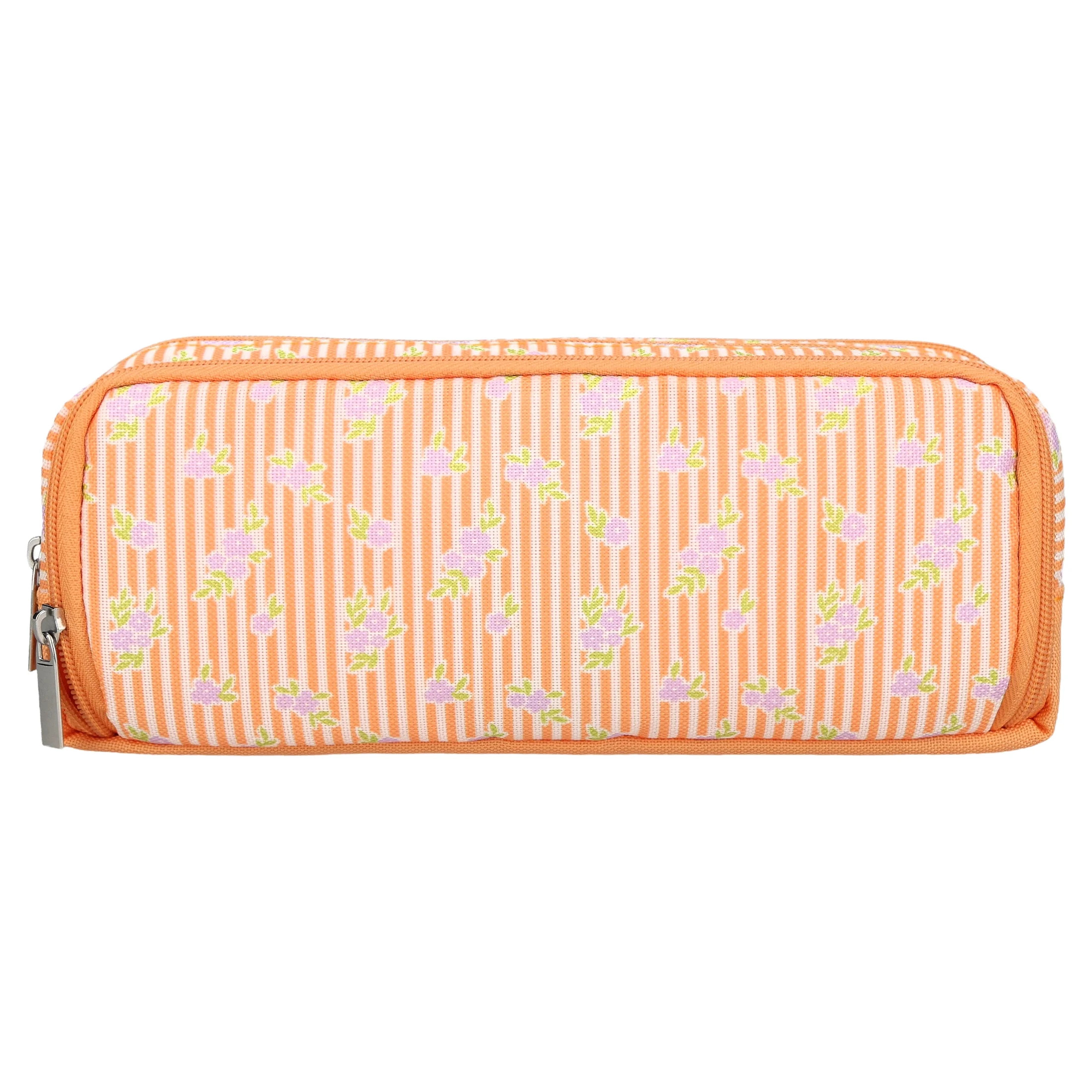 Pen+Gear 3-Zip Floral Pencil Pouch, Orange | Walmart (US)